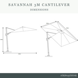 Savannah 3m Wood-Effect Cantilever Parasol - Oak by Atkin And Thyme - thumbnail 3