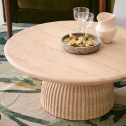 Mason Coffee Table in Travertine Finish by Atkin And Thyme, H36 x W80 x D80 cm - thumbnail 4