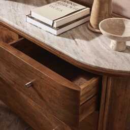 Queenie Marble Chest Of Drawers by Atkin And Thyme, H85 x W140 x D45cm - thumbnail 4