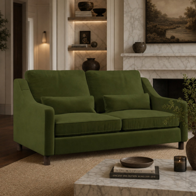 Hampton 3 Seat Sofa In Vine Easy Care Velvet