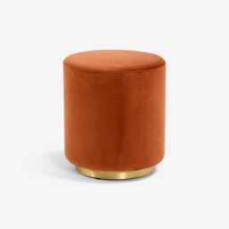 Carnaby Rust Velvet Footstool by Atkin And Thyme, H48 x W40 x D40 cm - thumbnail 4