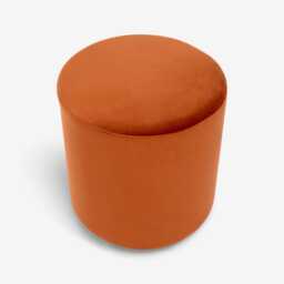 Carnaby Rust Velvet Footstool by Atkin And Thyme, H48 x W40 x D40 cm - thumbnail 5