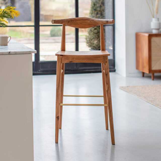 Hiro Barstool - Natural by Atkin And Thyme, H103 x W56 x D43 cm, Seat Height 71 cm - image 1