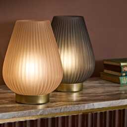 Phoebe Table Lamp In Grey by Atkin And Thyme, H28 x W21 x D21 cm - thumbnail 2
