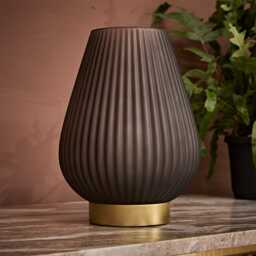 Phoebe Table Lamp In Grey by Atkin And Thyme, H28 x W21 x D21 cm