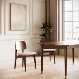 Murray Dining Chairs Walnut (pair) by Atkin And Thyme, H77.5 x W45.8 x D53.3 cm - thumbnail 3