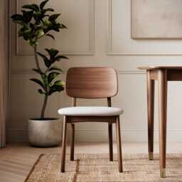 Murray Dining Chairs Walnut (pair) by Atkin And Thyme, H77.5 x W45.8 x D53.3 cm - thumbnail 2
