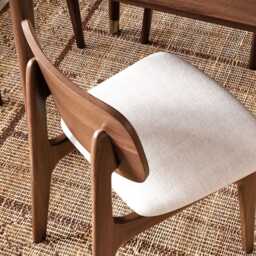 Murray Dining Chairs Walnut (pair) by Atkin And Thyme, H77.5 x W45.8 x D53.3 cm - thumbnail 4