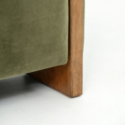 Audrey Exposed Wood Frame 3 Seat Sofa in Green Velvet by Atkin And Thyme - thumbnail 4