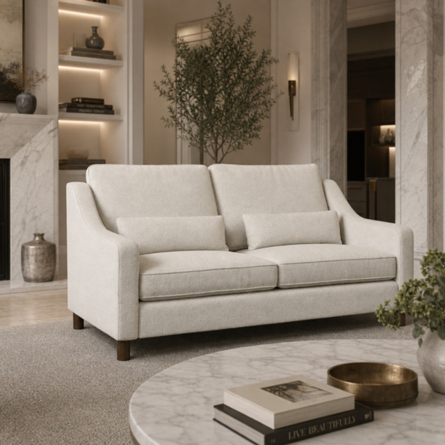 Hampton 3 Seat Sofa In Ivory Boucle