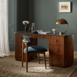 Layla Dining Chair in Petrol Blue Velvet by Atkin And Thyme - thumbnail 4