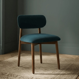 Layla Dining Chair in Petrol Blue Velvet by Atkin And Thyme
