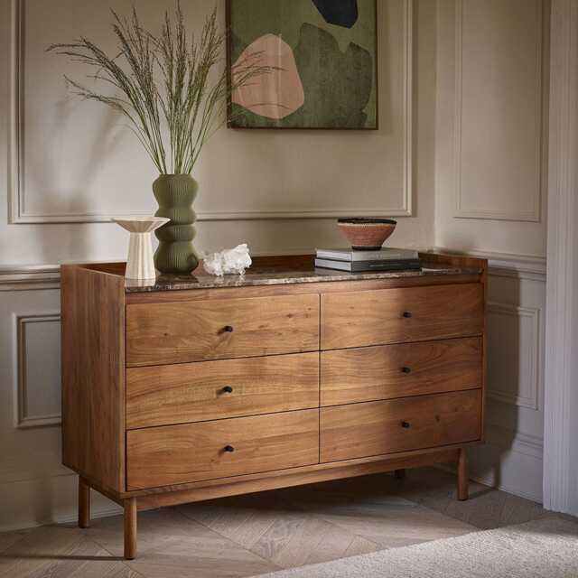 Brera Marble Large Chest of Drawers by Atkin And Thyme, H80 x W130 x D45 cm - image 1