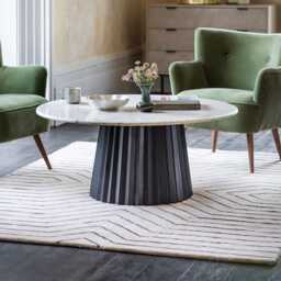 Westbourne Marble Coffee Table - Black by Atkin And Thyme, Dia. 100 x H45cm - thumbnail 1