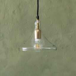 Daphne Glass Pendant Light - Brass by Atkin And Thyme, H18 x W22 x D22 cm - thumbnail 2