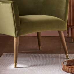 Astoria Armchair in Apple Green Velvet by Atkin And Thyme, H81 x W73 x D69 cm, Seat Height 47 cm - thumbnail 4