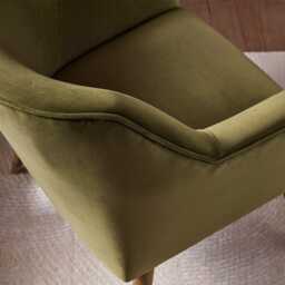 Astoria Armchair in Apple Green Velvet by Atkin And Thyme, H81 x W73 x D69 cm, Seat Height 47 cm - thumbnail 3