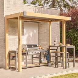Savannah BBQ Pergola 3m x 1.5m - Oak Effect
