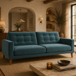 Fitzroy 4 Seat Sofa In Airforce Easy Care Velvet