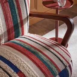 Calvin Armchair In Striped Woven Rag Rug by Atkin And Thyme - thumbnail 2