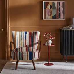 Calvin Armchair In Striped Woven Rag Rug by Atkin And Thyme - thumbnail 4