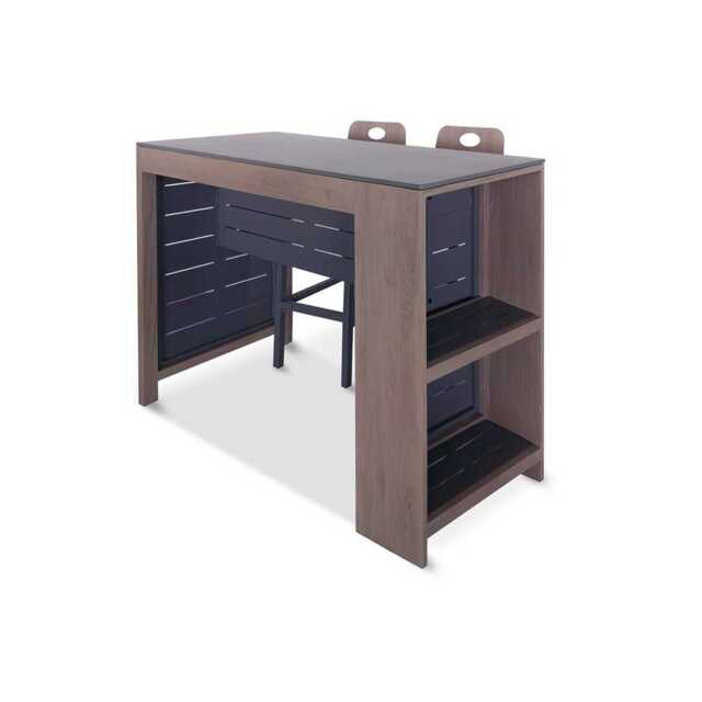 Savannah Outdoor Kitchen Bar Table and Stools - Birch