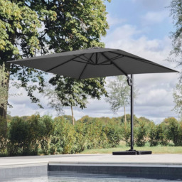 Graphite Grey 3m Deluxe Cantilever Parasol by Atkin And Thyme, H300 x W300 x D248 cm