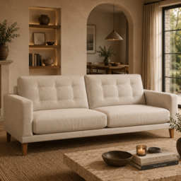 Fitzroy 4 Seat Sofa In Bone Easy Care Velvet