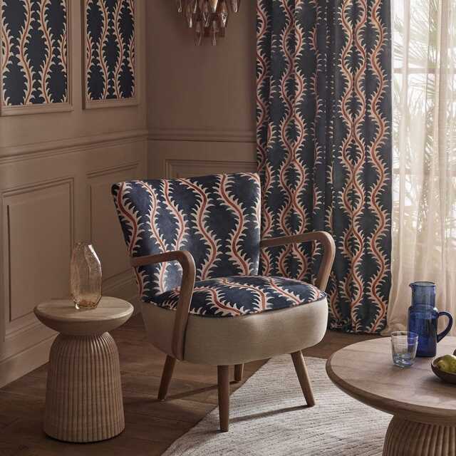 Calvin Armchair in Linwood Helter Skelter Velvet by Atkin And Thyme - image 1