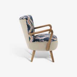 Calvin Armchair in Linwood Helter Skelter Velvet by Atkin And Thyme - thumbnail 3