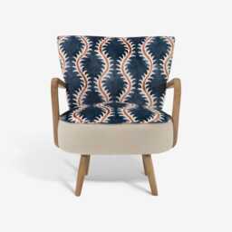 Calvin Armchair in Linwood Helter Skelter Velvet by Atkin And Thyme - thumbnail 4