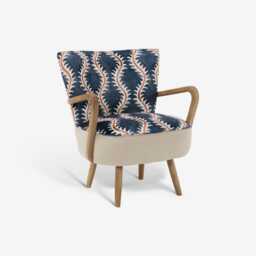 Calvin Armchair in Linwood Helter Skelter Velvet by Atkin And Thyme - thumbnail 5