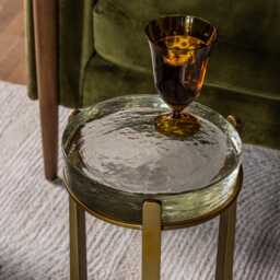 Molten Side Table Clear Glass by Atkin And Thyme, H54 x W27 x D27 cm - thumbnail 2