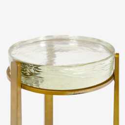 Molten Side Table Clear Glass by Atkin And Thyme, H54 x W27 x D27 cm - thumbnail 3