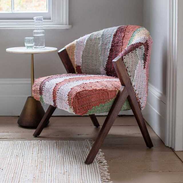 Scoop Armchair In Multicoloured Rug