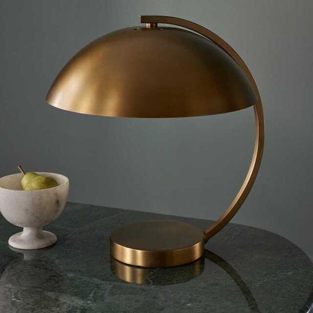 Penny Desk Lamp In Antique Brass Finish