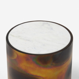 Burnished Copper Side Table with Marble Top by Atkin And Thyme - thumbnail 3