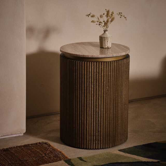 Rondo Marble Side Table by Atkin And Thyme, H55 x W40 x D40 cm - image 1