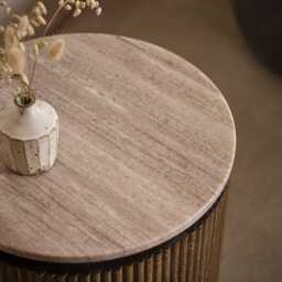 Rondo Marble Side Table by Atkin And Thyme, H55 x W40 x D40 cm - thumbnail 2