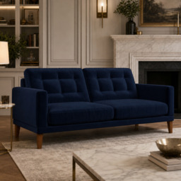 Fitzroy 3 Seat Sofa In Indigo Easy Care Velvet