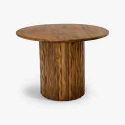 Flora Wooden Round Dining Table With Curved Edge Pillar Base by Atkin And Thyme - thumbnail 5