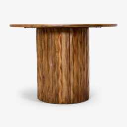 Flora Wooden Round Dining Table With Curved Edge Pillar Base by Atkin And Thyme - thumbnail 3