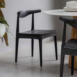 Hiro Dining Chairs (Pair) - Black by Atkin And Thyme, H72.5 x W58 x D45 cm, Seat Height 43 cm - thumbnail 2