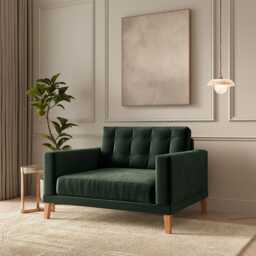 Fitzroy Loveseat In Hunter Eco Velvet by Atkin And Thyme, H86 x W126 x D100 cm - thumbnail 2