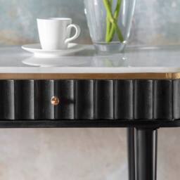 Flute Marble Console Desk - Black by Atkin And Thyme, W111 x D45 x H78cm - thumbnail 5