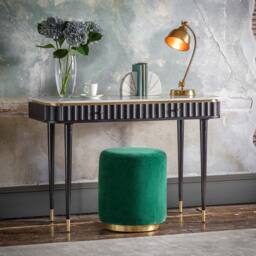 Flute Marble Console Desk - Black by Atkin And Thyme, W111 x D45 x H78cm - thumbnail 3