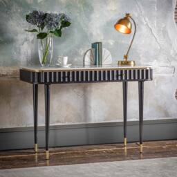 Flute Marble Console Desk - Black by Atkin And Thyme, W111 x D45 x H78cm - thumbnail 4