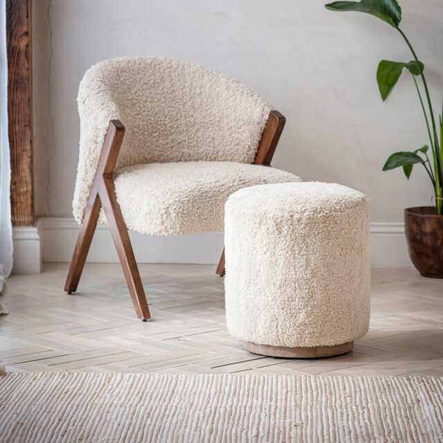 Carnaby Footstool in Cotton Rug by Atkin And Thyme, H48 x W42 x D42 cm - image 1