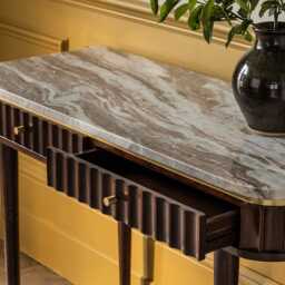 Flute Marble Console Desk - Vintage by Atkin And Thyme, H78.5 x W112 x D45 cm - thumbnail 3