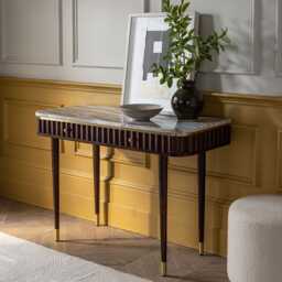 Flute Marble Console Desk - Vintage by Atkin And Thyme, H78.5 x W112 x D45 cm - thumbnail 5